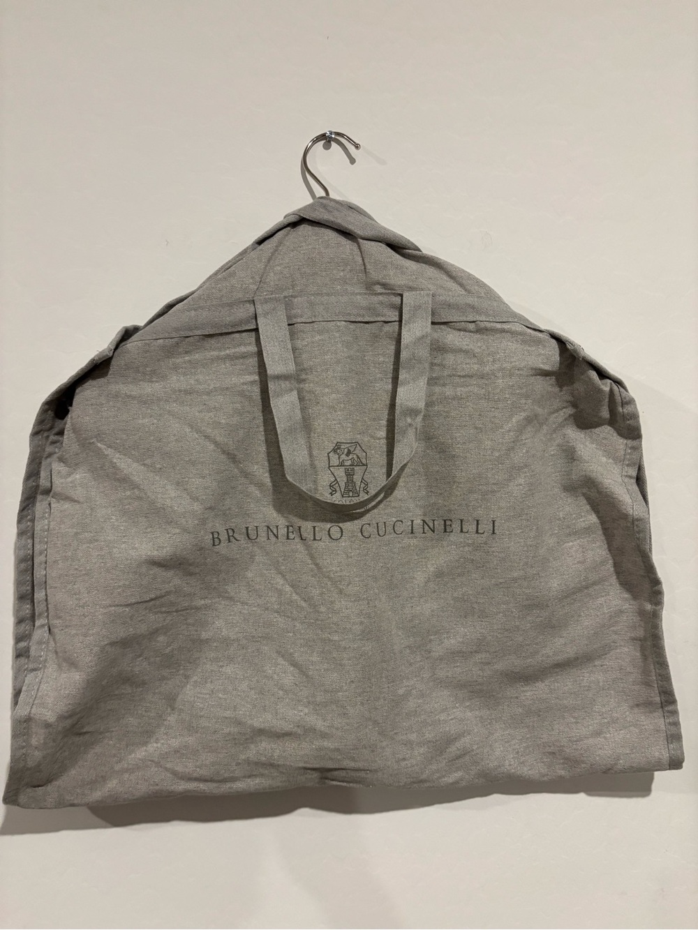 Brunello Cucinelli Gray Fabric Garment Cover Bag